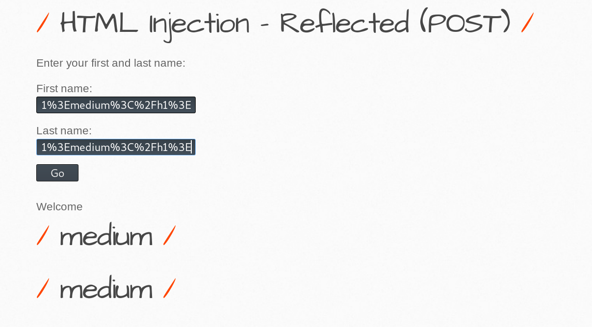 HTML Injection - Reflected (POST)