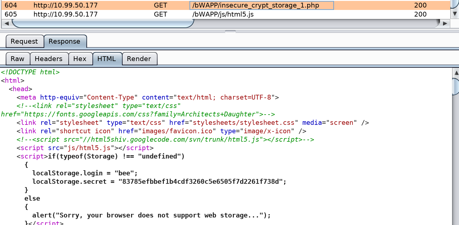 HTML5 Web Storage (Secret)
